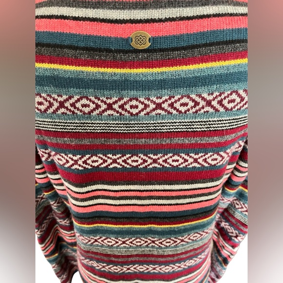 Sherpa Adventure Gear Geometric Long Sleeve Wool Alpaca Sweater Dress Medium - Picture 7 of 9